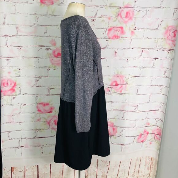 🔥5 for $25 sale🔥 lane Bryant gray metallic faux layered sweater tunic dress - Picture 5 of 10